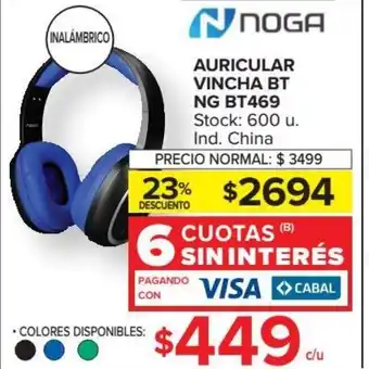 Carrefour Noga Auricular Vincha BT NG BT469 oferta