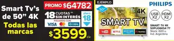 Carrefour Philips Smart TV 4k 50PUD665477 oferta