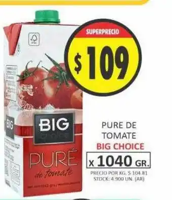 Pure De Tomate Big Choice x 1040gr
