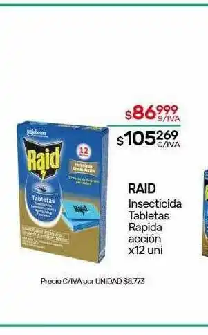 Nini Mayorista Raid Insecticida Tabletas Rapida Acción x 12uni oferta