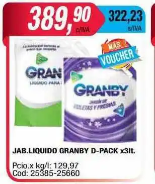 Maxiconsumo Jab. Liquido Granby D-pack x 3lt oferta