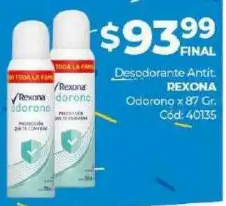 Diarco Desodorante Antit. Rexona Odorono x 87gr oferta