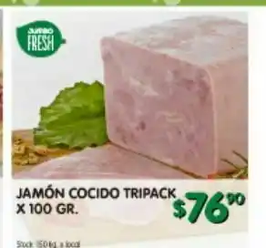 Jumbo Jamón cocido tradicional jumbo x 100 gr oferta