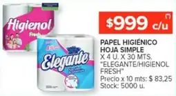 Carrefour PAPEL HIGIÉNICO HOJA SIMPLE oferta
