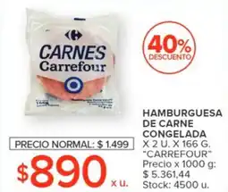 Carrefour HAMBURGUESA DE CARNE CONGELADA oferta