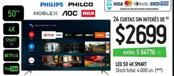 Walmart Smart tv led 50" oferta