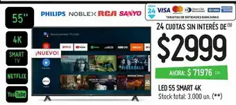 Walmart Smart tv led 55" 4k oferta
