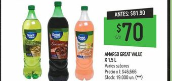 Walmart Amargo great value oferta