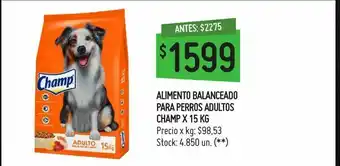 Walmart Alimento balanceado para perros champ oferta