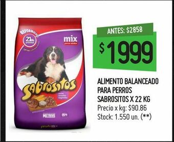 Walmart Alimento para perros sabrositos oferta