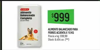 Alimento balanceado para perros acuenta