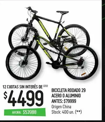 Walmart Bicicletas rodado 29 acero o aluminio oferta