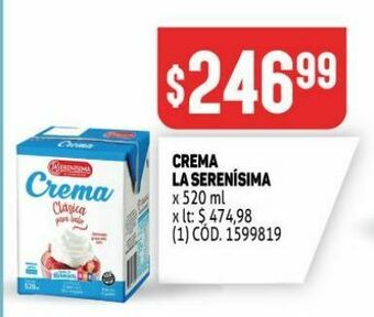Makro Crema de leche la serenísima 520ml oferta