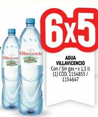 Agua villavicencio 1.5lt 6x5