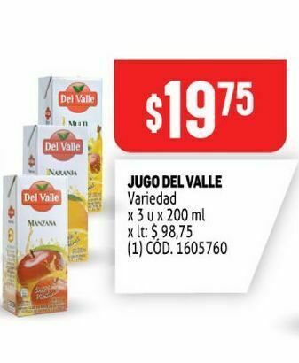 Makro Jugos del valle 3u oferta