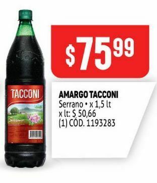Makro Amargo tacconi x 1.5 lt oferta