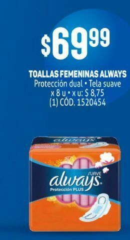 Makro Toallas femeninas always 8un oferta