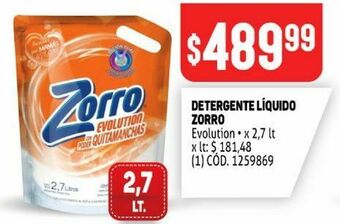 Makro Detergente líquido zorro 2.7lt oferta