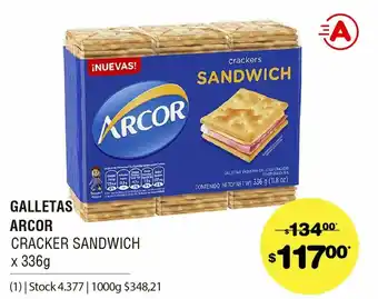 Atomo Conviene Arcor Galletas Cracker Sandwich x 336g oferta