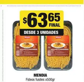 Maxi Ofertas Mendia Fideos fusiles x500gr oferta