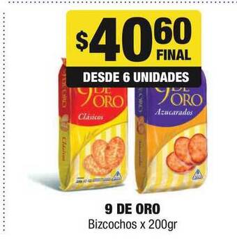 Maxi Ofertas 9 De Oro Bizcochos x 200gr oferta