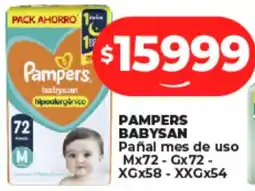 Supermayorista Vital PAMPERS BABYSAN Pañal mes de uso Mx72 - Gx72- XGX58 - XXGX54 oferta