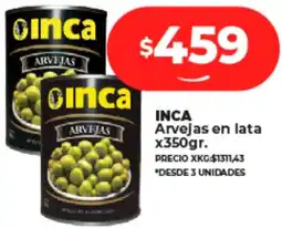 Supermayorista Vital INCA Arvejas en lata x350gr oferta