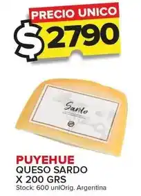 Carrefour Maxi Puyehué - queso sardo oferta