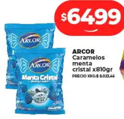 Supermayorista Vital ARCOR Caramelos menta cristal x810gr oferta