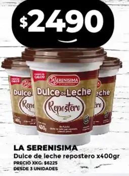 Supermayorista Vital LA SERENISIMA Dulce de leche repostero x400gr oferta