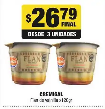 Maxi Ofertas Cremigal Flan de vainilla x 120gr oferta
