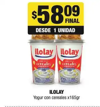 Maxi Ofertas Ilolay Yogur con cereales x165gr oferta