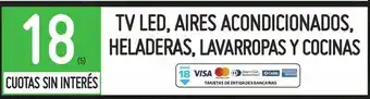 Changomas Tv led, aires acondicionados, heladeras, lavarropas y cocinas oferta