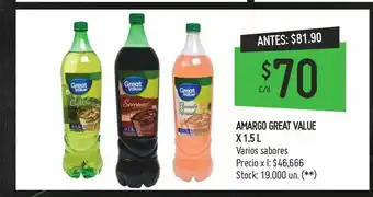Changomas Amargo great value x 1.5 l oferta