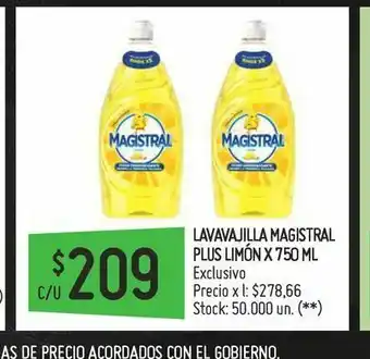 Changomas Lavavajilla magistral plus limón x 750 ml oferta