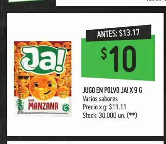 Changomas Jugo en polvo ja! x 9 g oferta