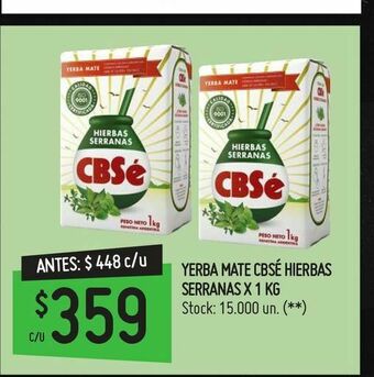 Changomas Yerba mate cbsé hierbas serranas x 1 kg oferta