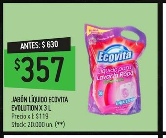 Changomas Jabón líquido ecovita evolution x 3 l oferta