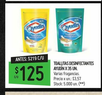 Changomas Toallitas desinfectantes ayudín x 35 un oferta