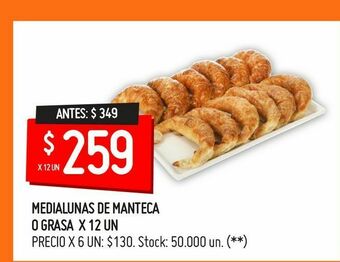 Changomas Medialunas de manteca o grasa x 12 un oferta
