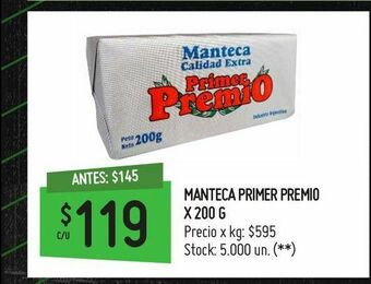 Changomas Manteca primer premio x 200 g oferta