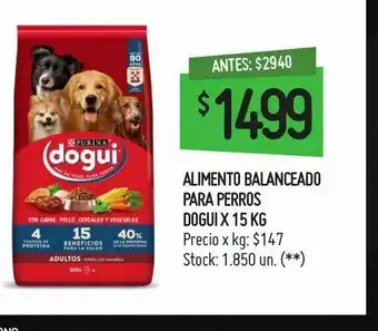 Changomas Alimento balanceado para perros dogui x 15 kg oferta