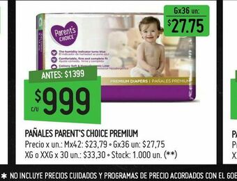 Changomas Pañales parent’s choice premium oferta