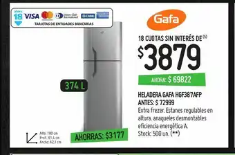 Changomas Heladera gafa hgf387afp oferta