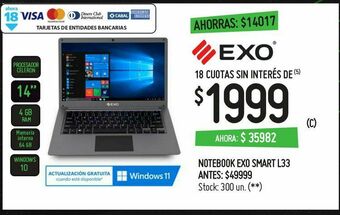 Changomas Notebook exo smart l33 oferta