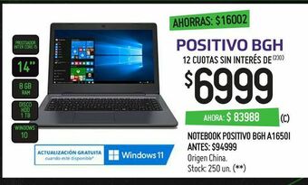 Notebook positivo bgh