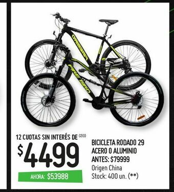 Changomas Bicicleta rodado 29 acero o aluminio oferta