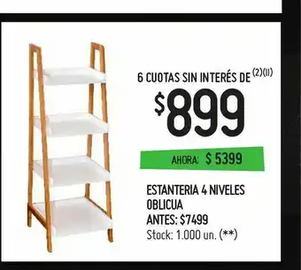 Changomas Estanteria 4 niveles oblicua oferta