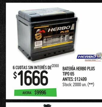 Changomas Batería herbo plus oferta