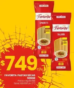 Changomas FAVORITA PASTAS SECAS 500GR oferta
